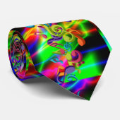 kleurrijke muzieknoten neon heldere achtergrondkle stropdas (Opgerold)