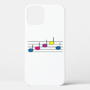 Kleurrijke muzieknoten op notenbalkpatroon Case-Mate iPhone case