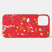 Kleurrijke Muzieknoten op RED Case-Mate iPhone Case (Achterkant (horizontaal))