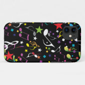 Kleurrijke Muzieknoten op zwart Case-Mate iPhone Case (Achterkant (horizontaal))