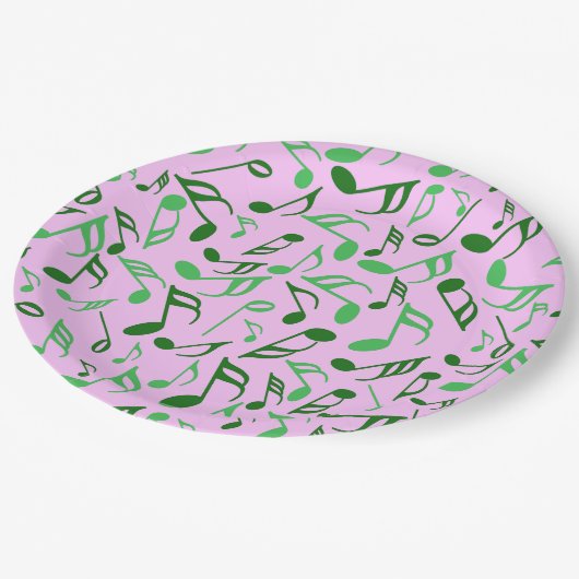 Kleurrijke Muzieknoten Papieren Bordje (Gekanteld)
