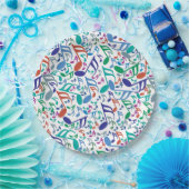 Kleurrijke Muzieknoten Papieren Bordje (Feest)