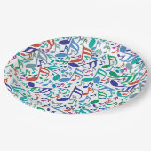 Kleurrijke Muzieknoten Papieren Bordje (Gekanteld)