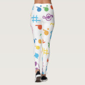Kleurrijke Muzieknoten patroon Leggings (Achterkant)