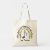 Kleurrijke Muzieknoten Regenboog Onderwijzers Cade Tote Bag (Achterkant)