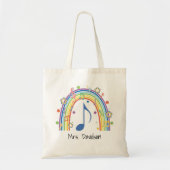 Kleurrijke Muzieknoten Regenboog Onderwijzers Cade Tote Bag (Voorkant)