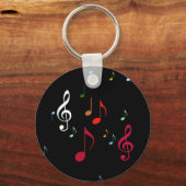 kleurrijke muzieknoten sleutelhanger (Voorkant)