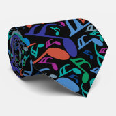 Kleurrijke Muzieknoten Stropdas (Opgerold)