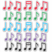 Kleurrijke muzieknoten symbolen sticker (Voorkant)