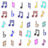 Kleurrijke muzieknoten & symbolen sticker (Voorkant)