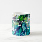 Kleurrijke Muzieknoten Turquoise Blue Gepersonalis Koffiemok (Center)