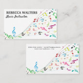 Kleurrijke Muzieknoten Visitekaartje (Voorkant / Achterkant)