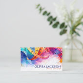 Kleurrijke Muzieknoten Waterverf Visitekaartje (Staand voorkant)