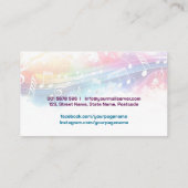 Kleurrijke Muzieknoten Waterverf Visitekaartje (Achterkant)