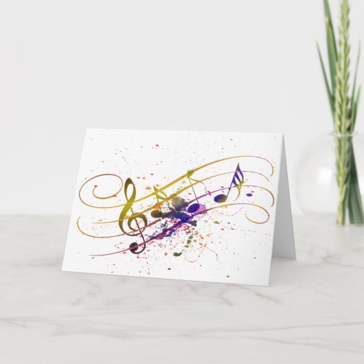 Kleurrijke muziekspatten kaart (Voorkant)