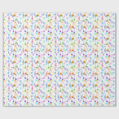 kleurrijke muzieksymbolen op wit cadeaupapier (Vlak)