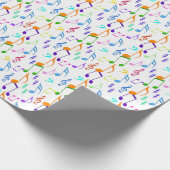 kleurrijke muzieksymbolen op wit cadeaupapier (Hoek)