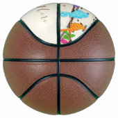 Kleurrijke Muzikale Vogelenbasketbal met Douanetek Basketbal (Rechts)
