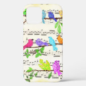 Kleurrijke Muzikale Vogels iPhone Case (Achterkant)