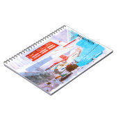 Kleurrijke Mykonos Griekenland Retro Reizen Waterv Notitieboek (Linkerzijde)