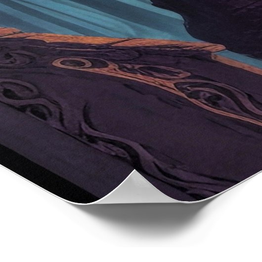 Kleurrijke Mysterieuze Scène Digitale Kunstwerk Sc Poster (Hoek)