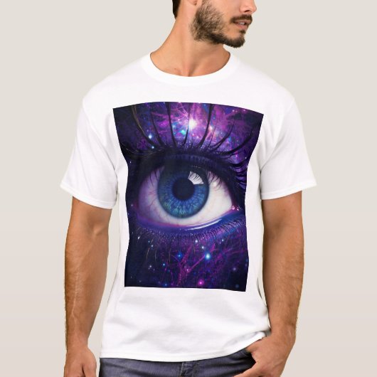 Kleurrijke Mystic Eye Digitale Kunst T-shirt (Voorkant)