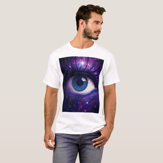 Kleurrijke Mystic Eye Digitale Kunst T-shirt (Voorkant volledig)