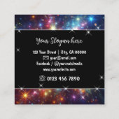 Kleurrijke Mystic Sky Nebula Glitter Sterren Vierkante Visitekaartje (Achterkant)