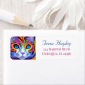 Kleurrijke mystieke Abstracte kat Etiket (Insitu)