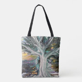 Kleurrijke Mystieke Boom Canvas tas (Achterkant)