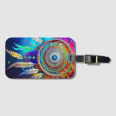 Kleurrijke mystieke dromenvanger bagagelabel (Voorkant (horizontaal))