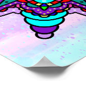 Kleurrijke Mystieke Mandala in Paarse en Blauwe Poster (Hoek)