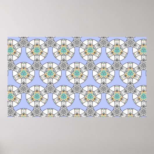 Kleurrijke naadloze mozaïekinterlelvlechtjes poster (Voorkant)