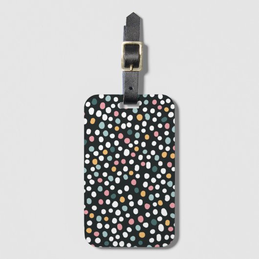 Kleurrijke, naadloze polka-stippen pastel pattern  bagagelabel (Voorkant (verticaal))