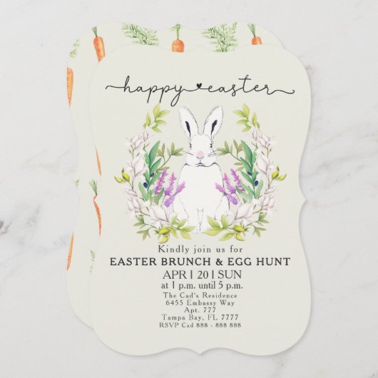 Kleurrijke Naadloze Wortelen Uitnodiging (Voorkant / Achterkant)