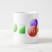 Kleurrijke Naaiaccessoires Grote Koffiekop (Voorkant)