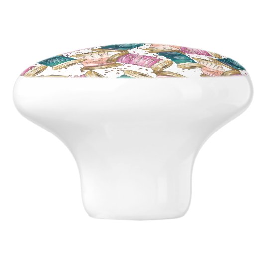 Kleurrijke naaigaren Seamstress Tailor Keramische Knop (Zijkant)