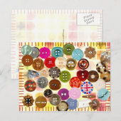 Kleurrijke naaigknopen briefkaart (Voorkant / Achterkant)