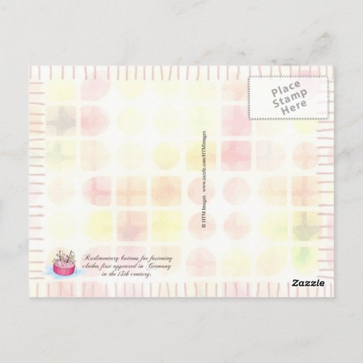 Kleurrijke naaigknopen briefkaart (Achterkant)