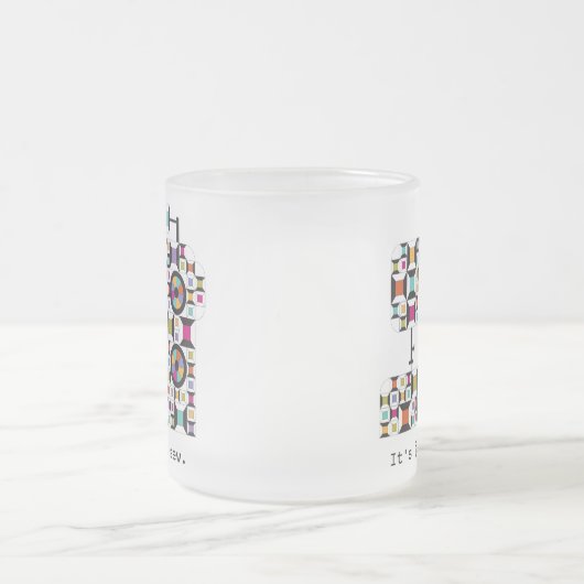 Kleurrijke naaimachine Kilt Patroon Bevroren Mok (Center)