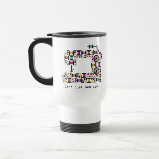Kleurrijke naaimachine Kilt Pattern Travel Mug Reisbeker (Links)