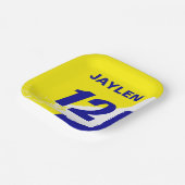 Kleurrijke Naam en Nummer Sport Papieren Bordje (Gebogen)