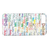 kleurrijke naam gepersonaliseerd Case-Mate iPhone case (Achterkant (Horizontaal))