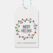Kleurrijke Naam Kerstverlichting Vrolijk Kerstfees Cadeaulabel (Achterkant)