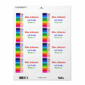 Kleurrijke naamlabels voor leraren etiket (Full Sheet)