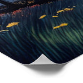 Kleurrijke nacht over vreedzame wildernis poster (Hoek)