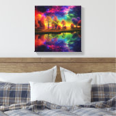 Kleurrijke nachtsterren canvas afdruk (Insitu (Slaapkamer))