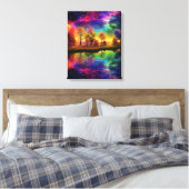 Kleurrijke nachtsterren canvas afdruk (Insitu (Slaapkamer))