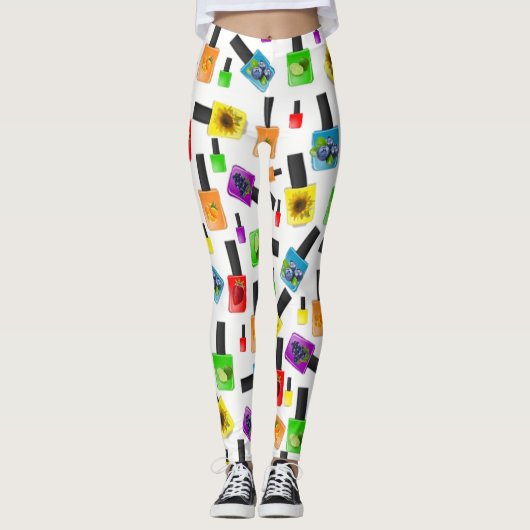 Kleurrijke nagellak Leggings (Voorkant)