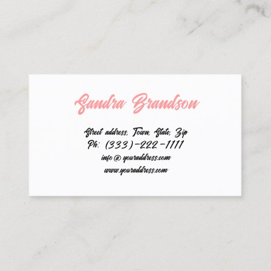 Kleurrijke Nagellak Manicurist Visitekaartje (Achterkant)